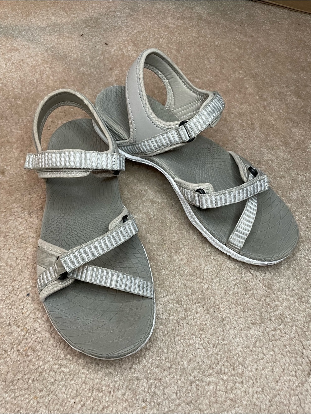 WHITIN Sport Sandals Beige Adjustable Hiking Walking Sandals Women’s Size 40